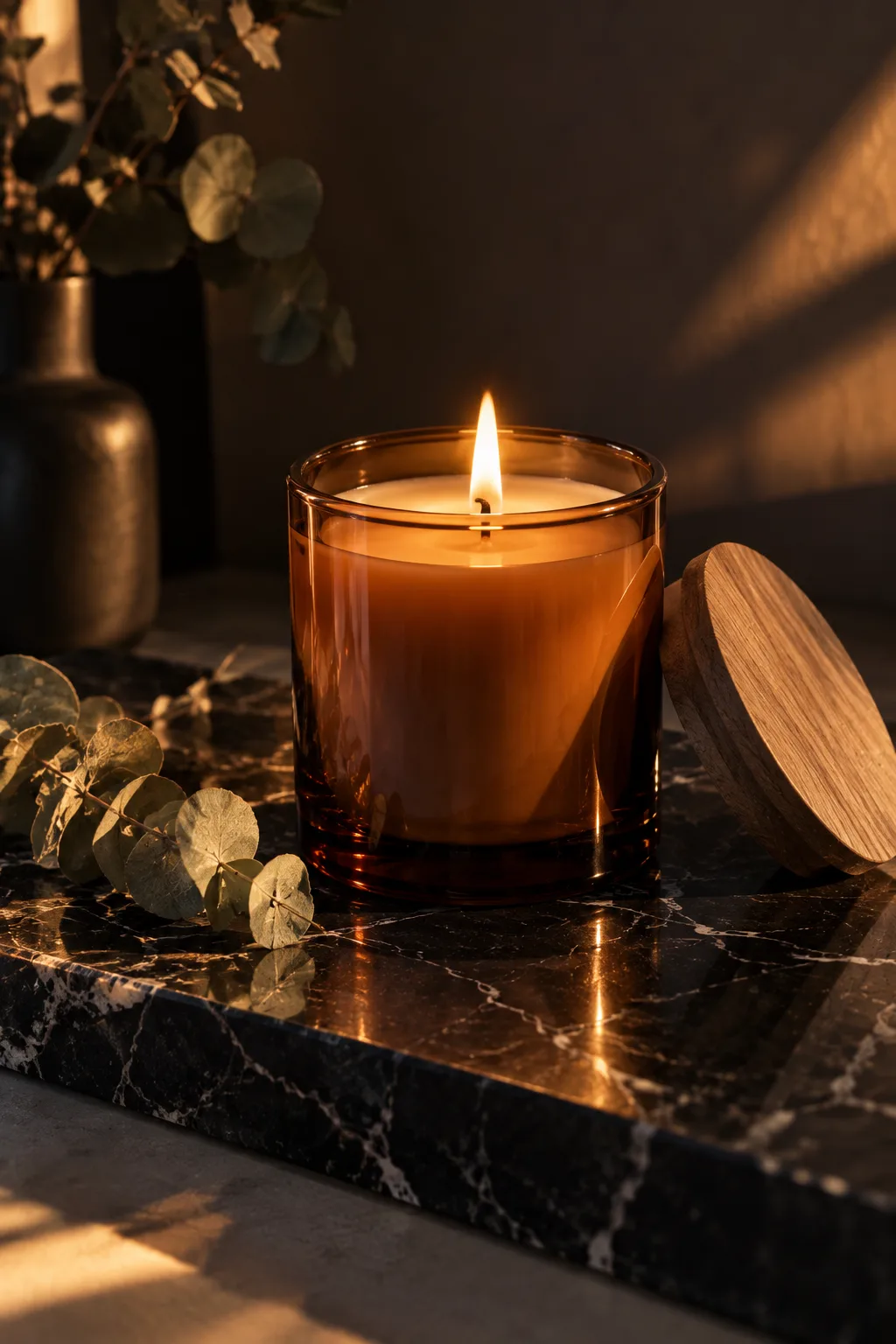 Sur marbre, flamme et ombres longues