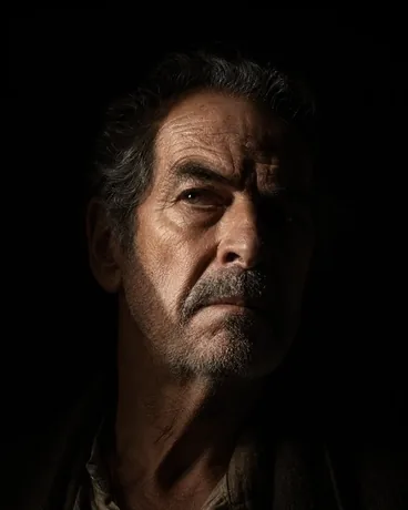 Un visage sorti du noir